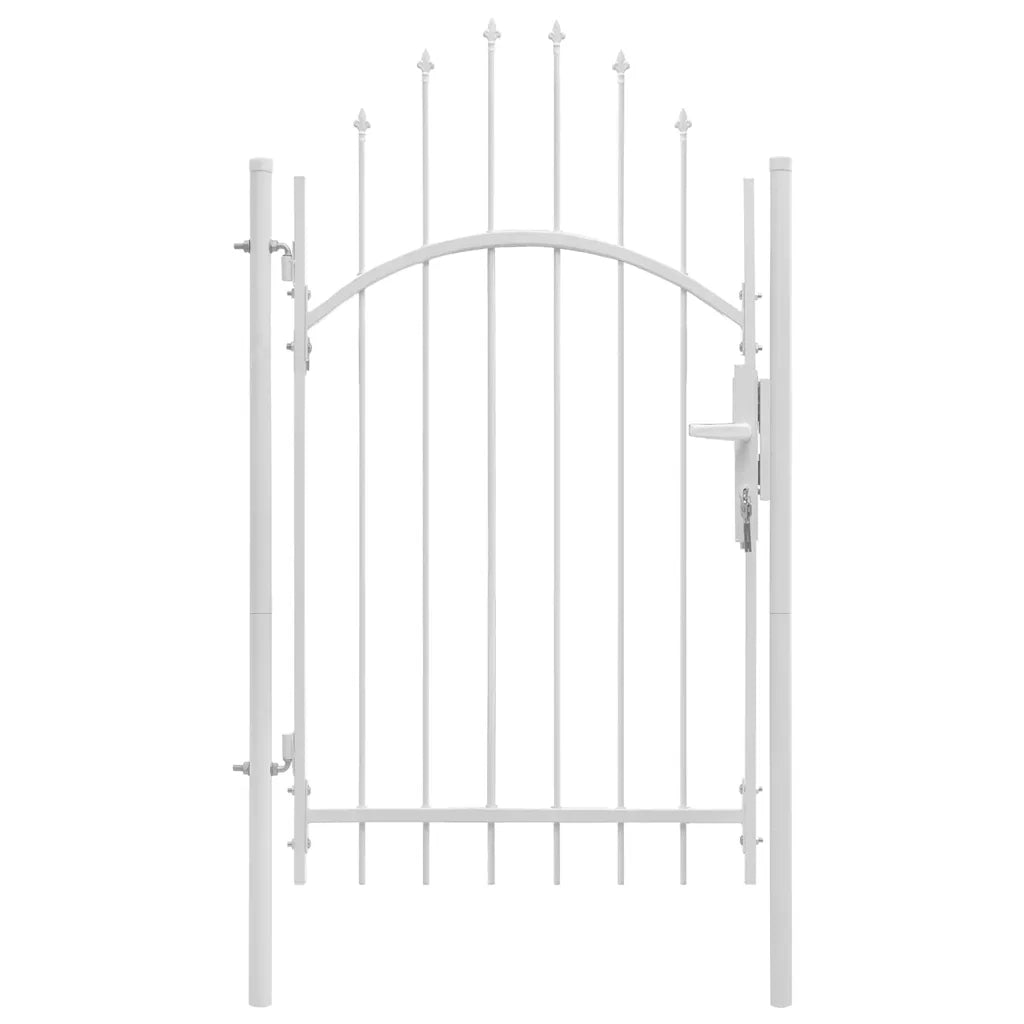Cancello da giardino Woerden in acciaio 1x2,45 m Bianco 143067