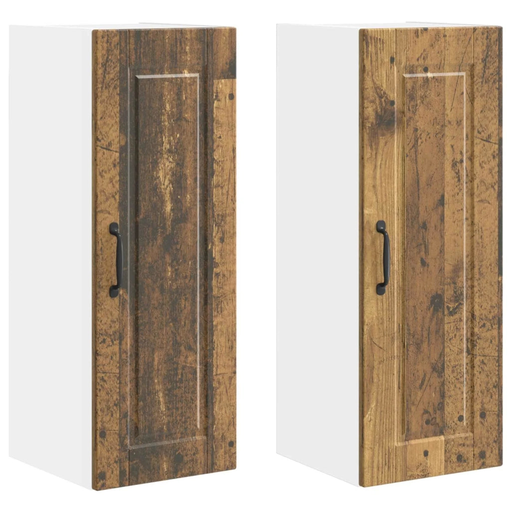 Mobile da cucina con porta 2 pz-Set di 2 Armadio da cucina Legno vecchio 30 x 31 x 80 cm
