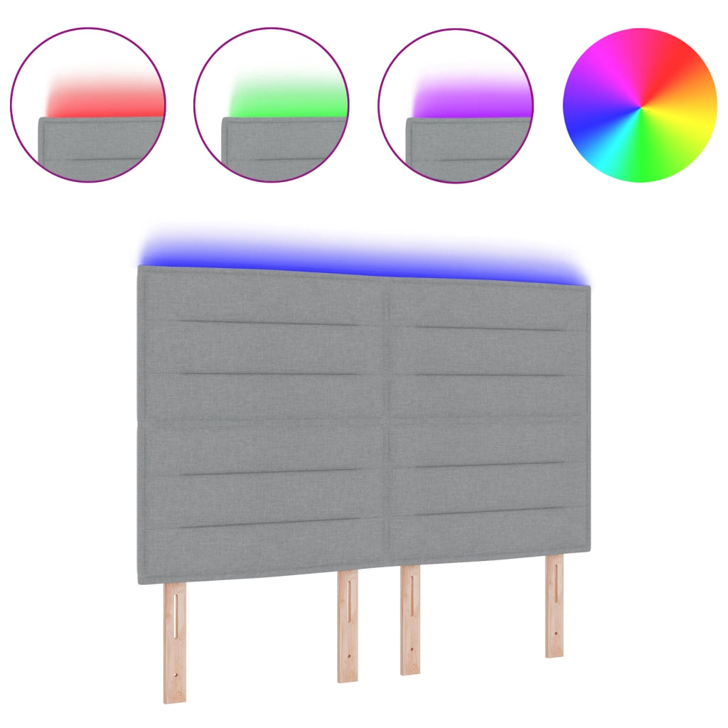Testiera LED con design linee Grigio Chiaro 80 cm Tessuto