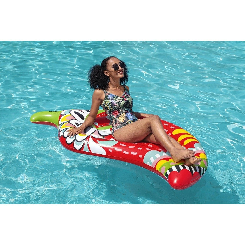 Trade Shop - Materassino Fashion Peperoncino Ispirazione Azteca 195x99 Cm Mare Piscina 43490 -