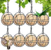 Set di 8 contenitori per mele per uccelli in metallo dorato con coperchio scorrevole, contenitore per semi per uccelli, attacco per cibo per uccelli, stazione di alimentazione per uccelli e contenitore