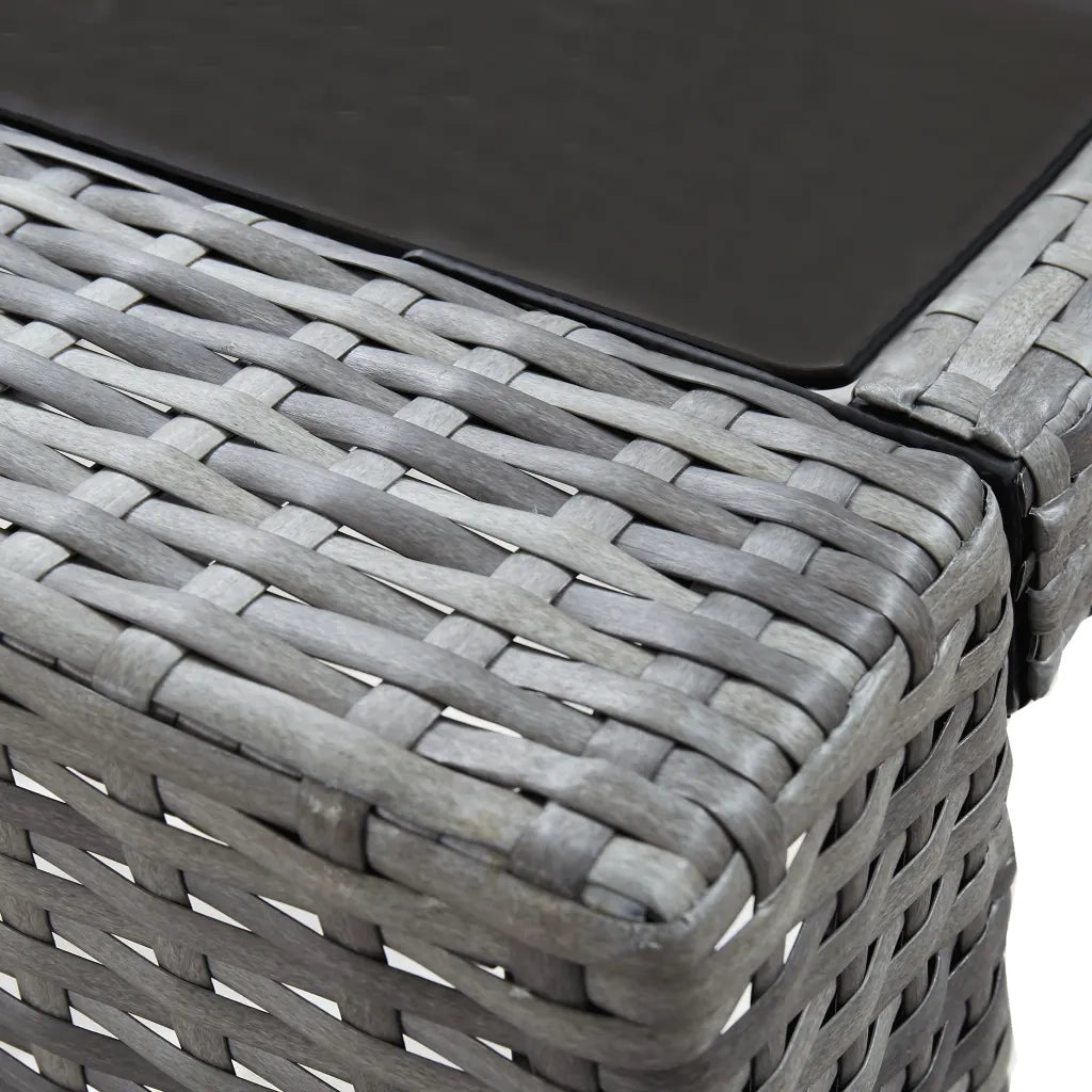 Set da Bar da Giardino 7 pz con Cuscini in Polyrattan Grigio 49561
