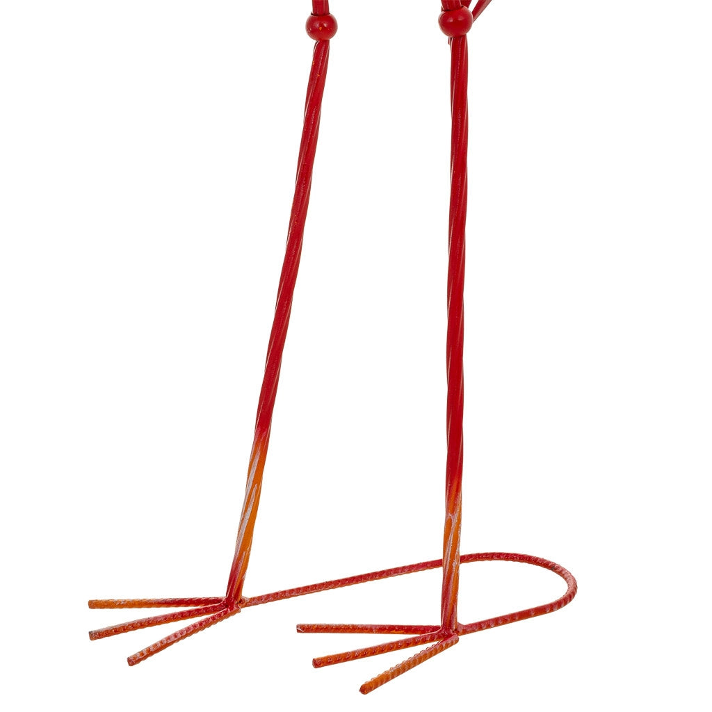 Figura decoración de metal roja 26x20x92h cm