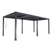 Pergola bioclimatica 3x6m in alluminio e acciaio, lamelle orientabili,