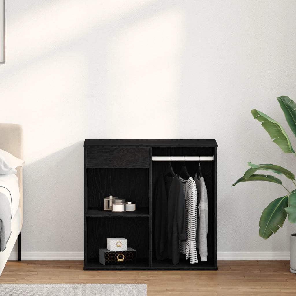Armadio Cosmetico in Rovere Nero 80x40x75 cm Realizzato in Legno Ingegnerizzato