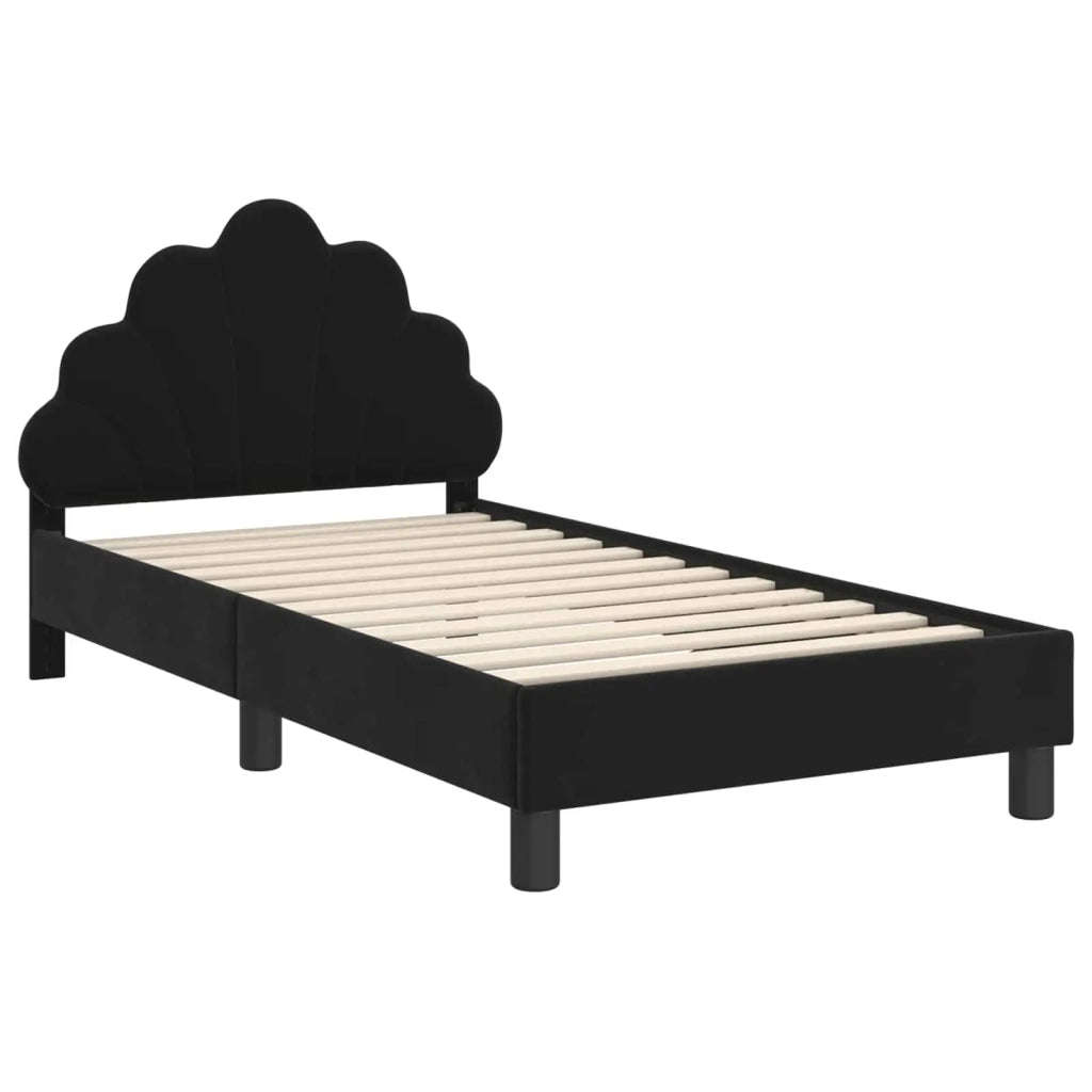 Struttura letto bambini con testata Nero 80 x 160 cm Velluto