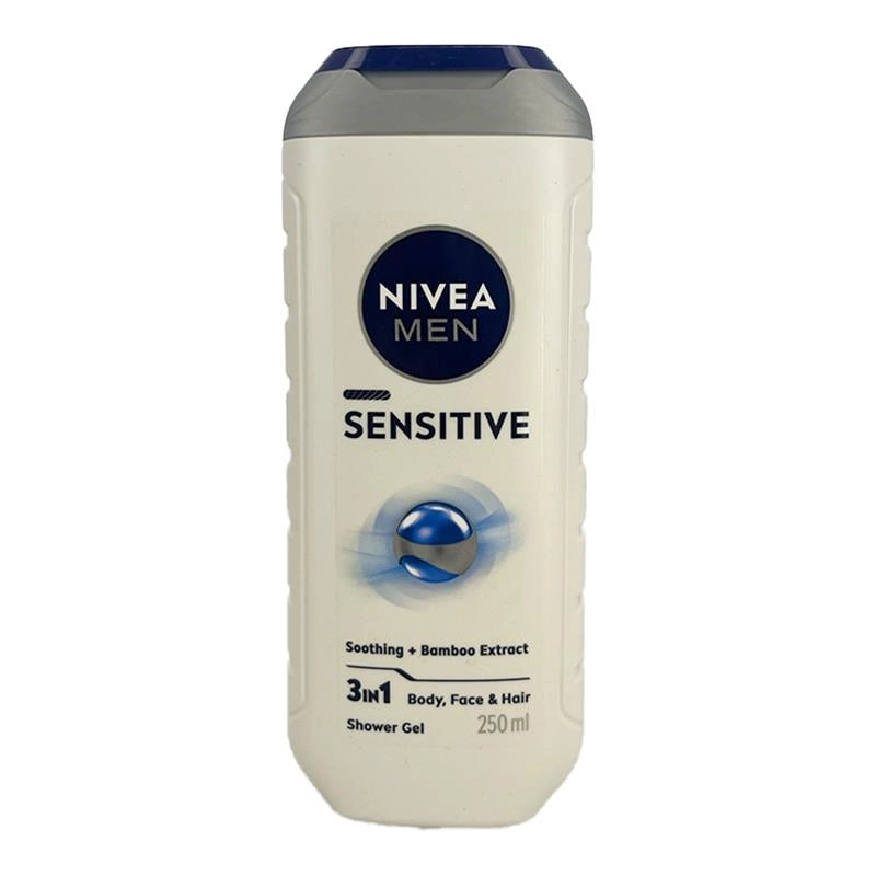 NIVEA MEN SENSITIVE GEL DOCCIA 3 IN 1 CON ESTRATTO DI BAMBOO FORMULA DELICATA PH NEUTRO SULLA PELLE 250 ML