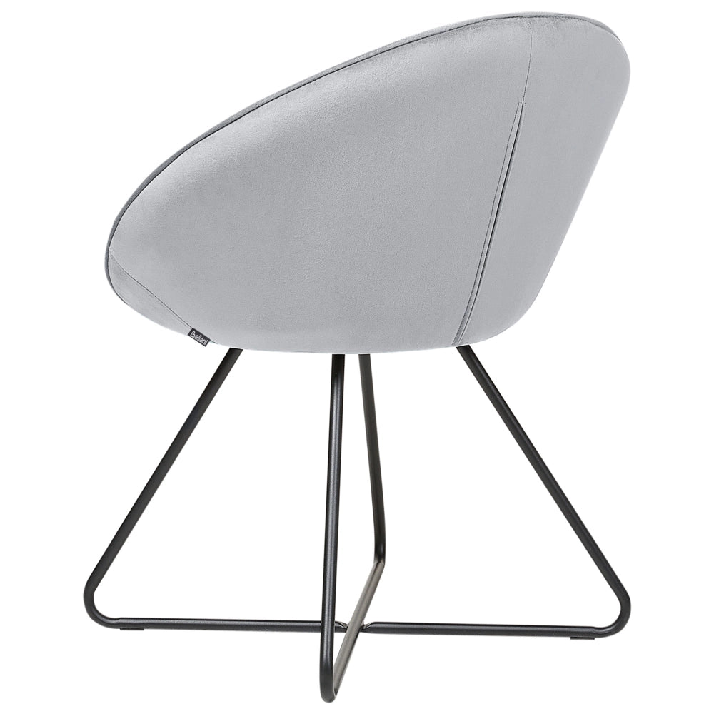 Sedia da salotto Grigio Chiaro Rivestimento in velluto Seduta rotonda Retro Minimalista