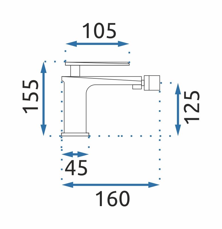 Rubinetto Da Bidet Rea Romano Old Black