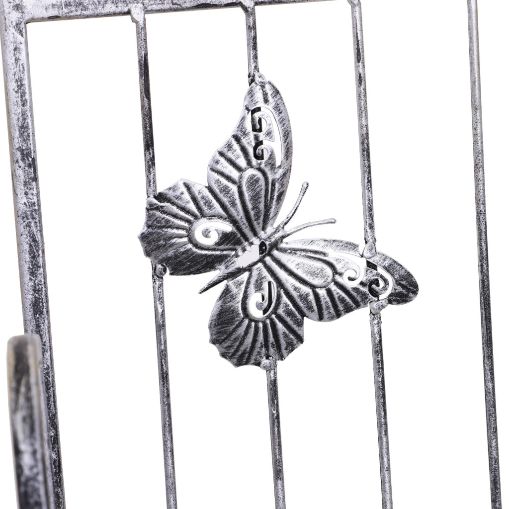 EasycomfortScaffale Fioriera 3 Ripiani Pieghevole da Giardino Balcone, Metallo, Argento, 44x25x96 cm