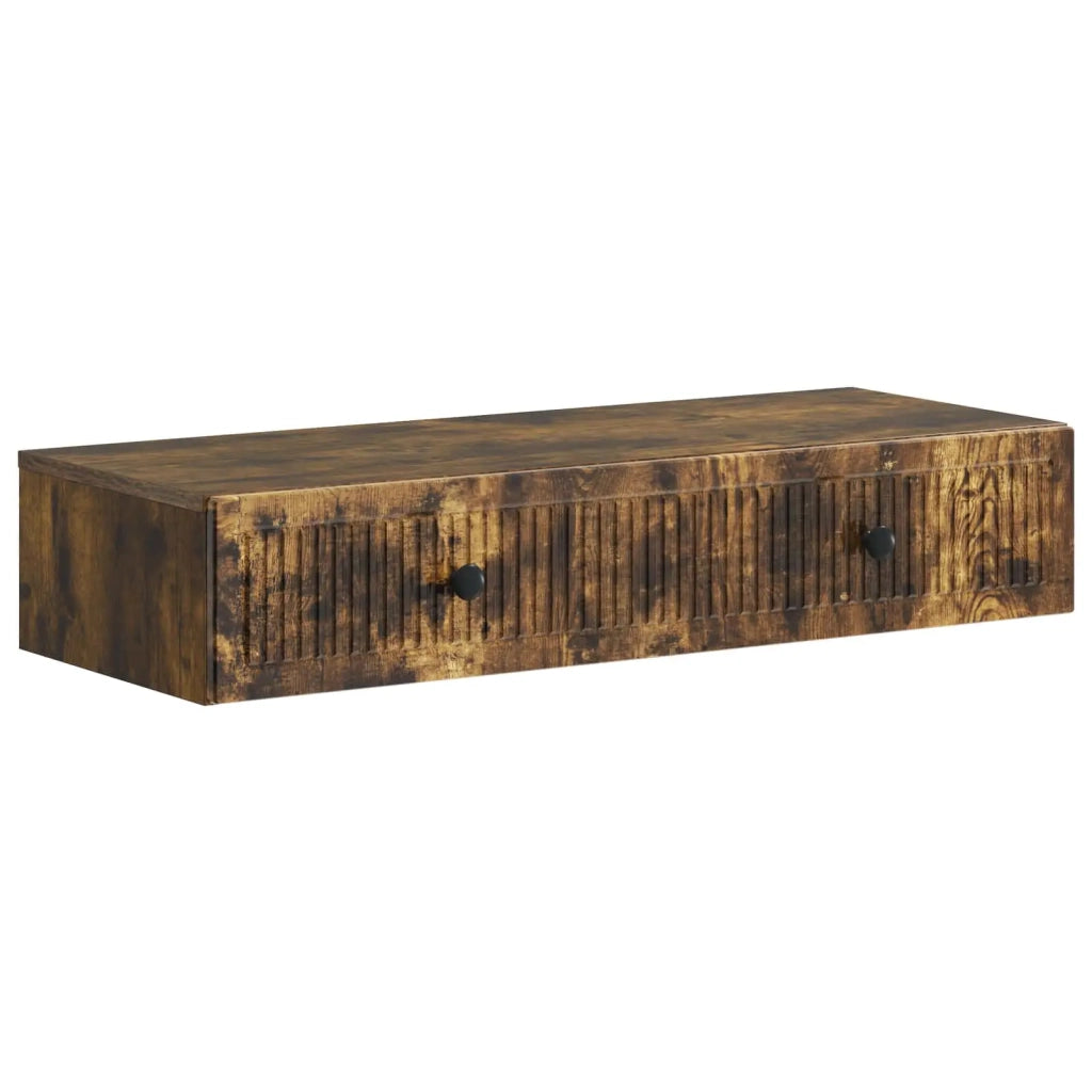 Tavolino da Parete Laterale Rovere Fumo 87,5 x 34,5 x 17 cm