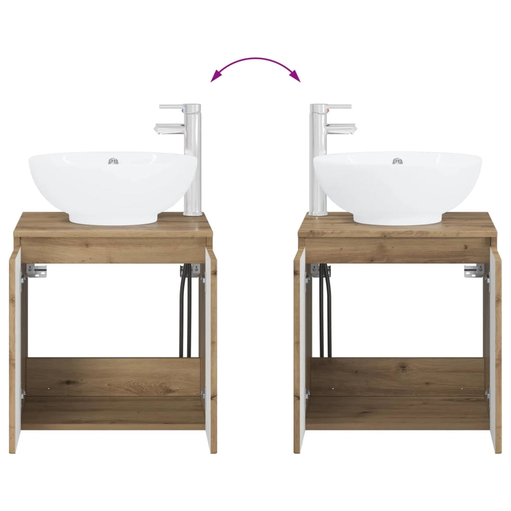 Set di mobili per il bagno 2 pz Rovere Artigianale 3404093