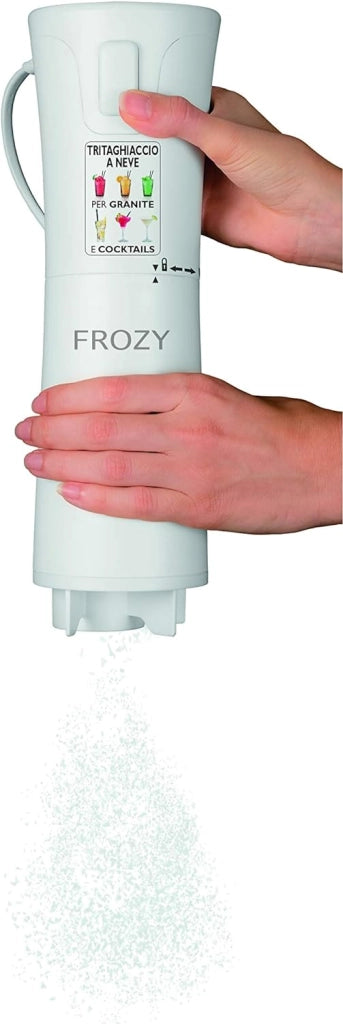 Macom just kitchen 861 frozy ice crusher tritaghiacchio elettrico per granite e cocktail, 30 w, 56 decibel, plastica, bianco