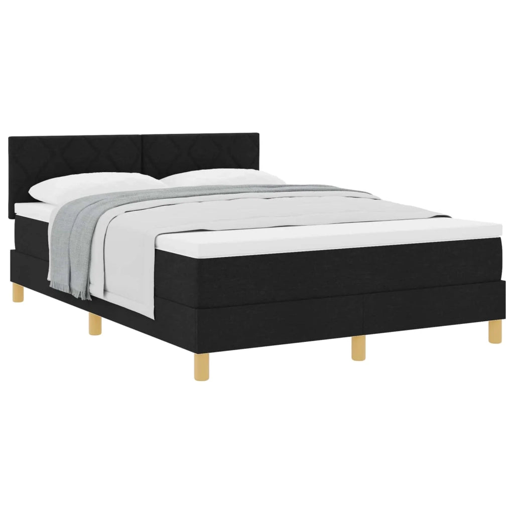 Letto a molle con materasso Nero 140 x 190 cm Tessuto 3338995