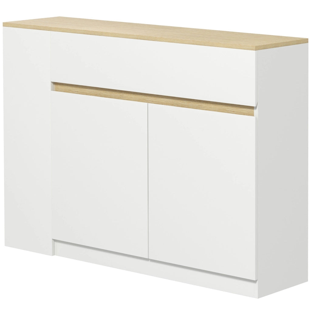 Armadietto da Cucina con 2 Ante e 3 Ripiani ¨C Zephmum ¨C 110x29,5x82 cm Bianco