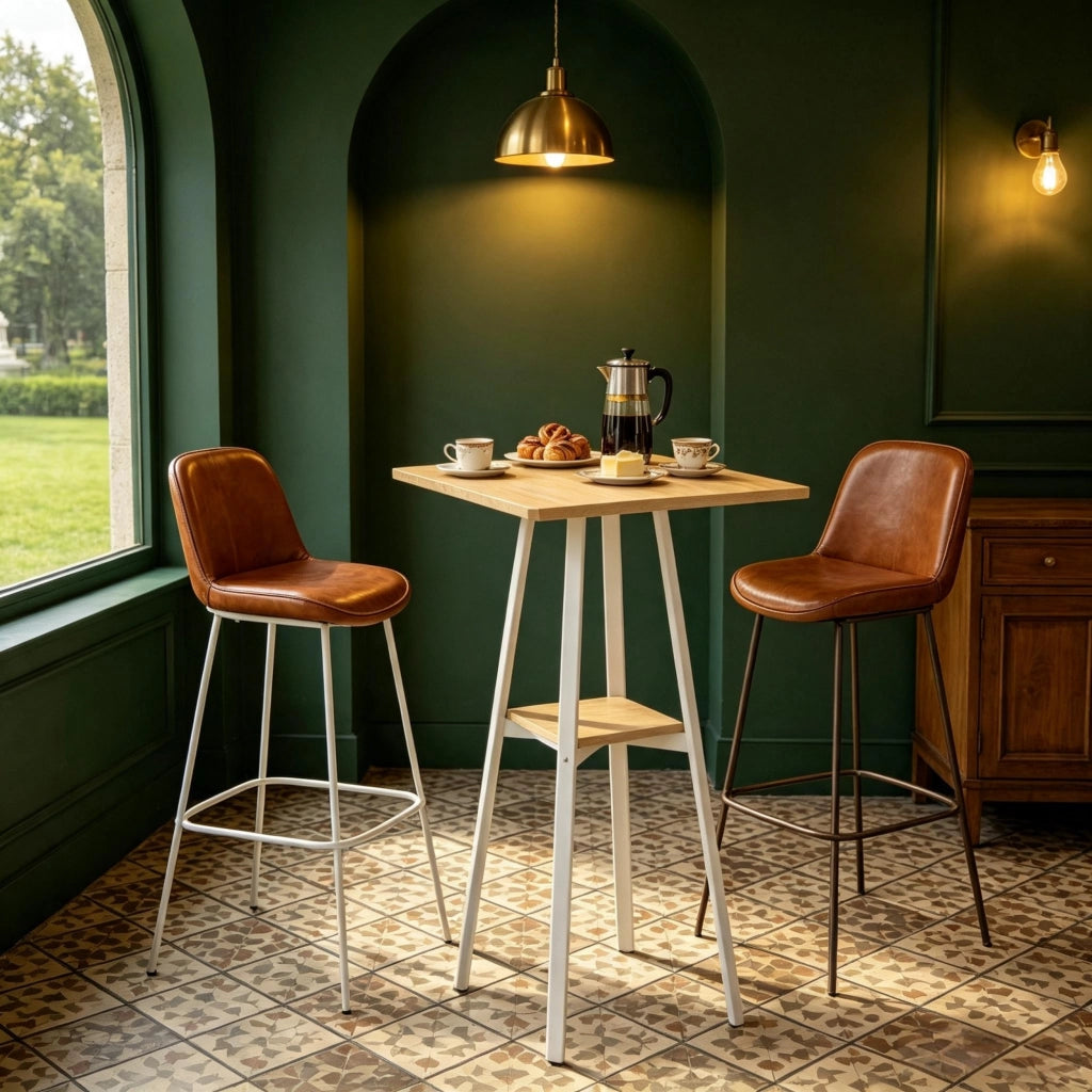 Tavolo da pranzo - bar elegante con ripiano - quadrato per 2 - con vano - solo tavolo da bar