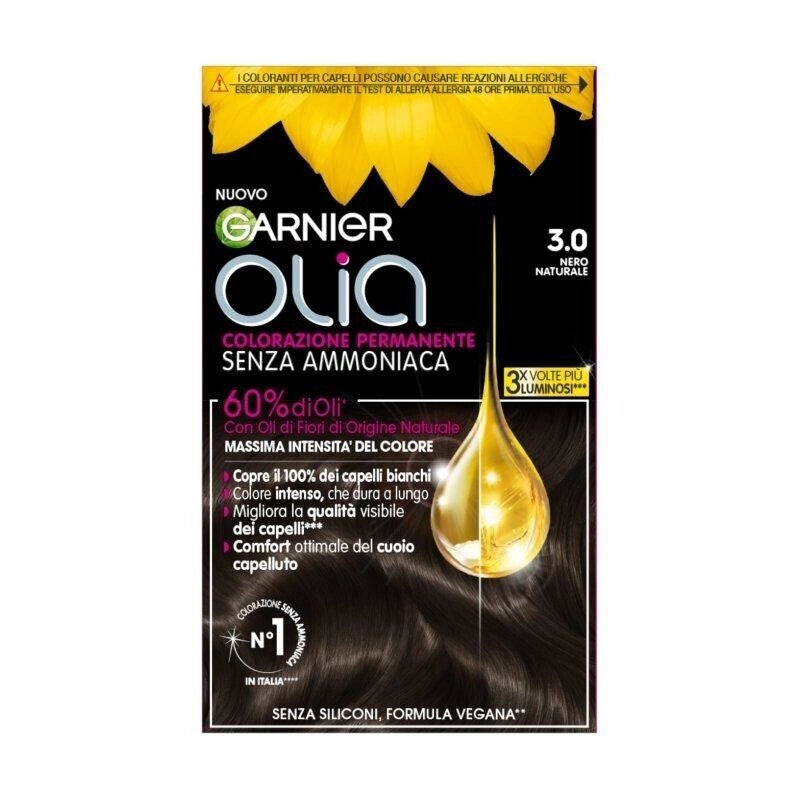 GARNIER SET 3 PZ OLIA TINTA CAPELLI 3.0 SOFT NERO NATURALE