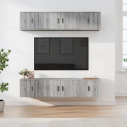 Set di Mobili Porta TV 6 pz-Credenza per TV Grigio Sonoma in Legno Multistrato 337838