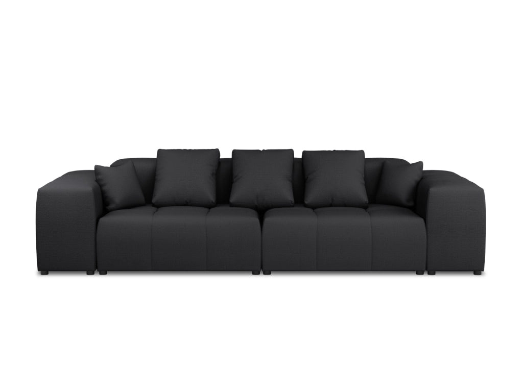Cosmopolitan Design - Divano modulare "Rome" 3 posti in tessuto strutturato nero 