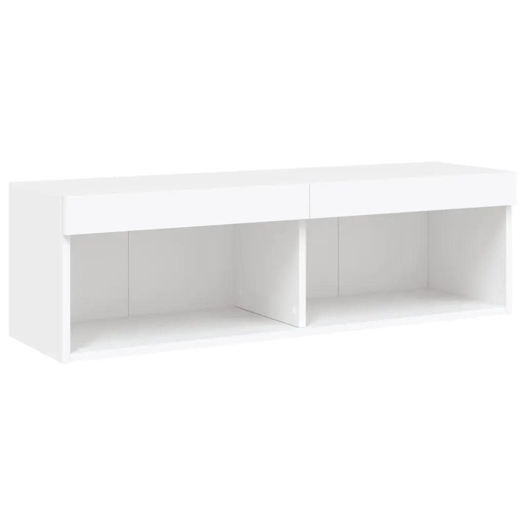 Mobili TV a Muro con LED 5pz Bianchi in Legno Multistrato 3216690