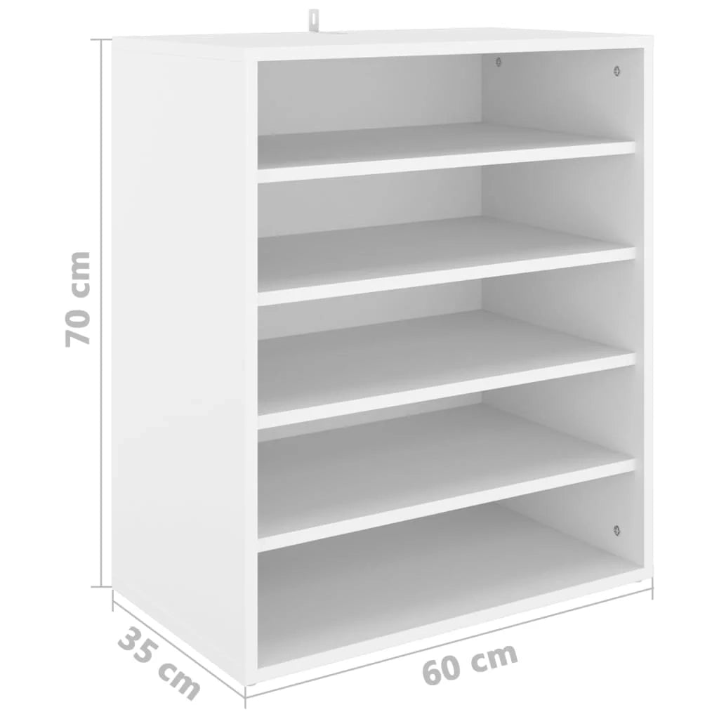 Scarpiera mobile contenitore per scarpe mobile per ingresso/corridoio/soggiorno 60 x 35 x 70 cm legno ingegnerizzato bianco 02_0021486