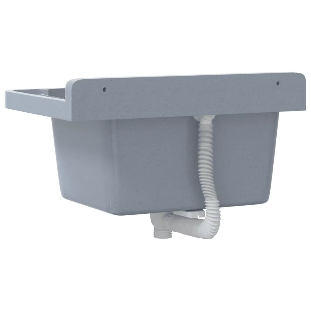 Lavabo a Parete-Lavandino-Lavello Grigio 50x35x24 cm in Resina