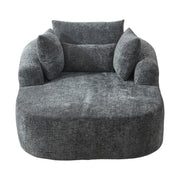 Chaise longue convertibile con cuscino e braccioli - per soggiorno - in velluto a coste grigio