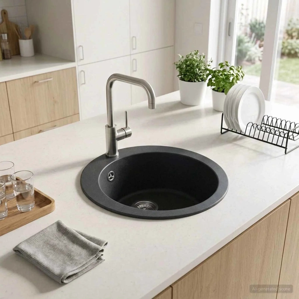 Lavello cucina a una vasca Granito 50,5 x 29 cm Grafite 42053752