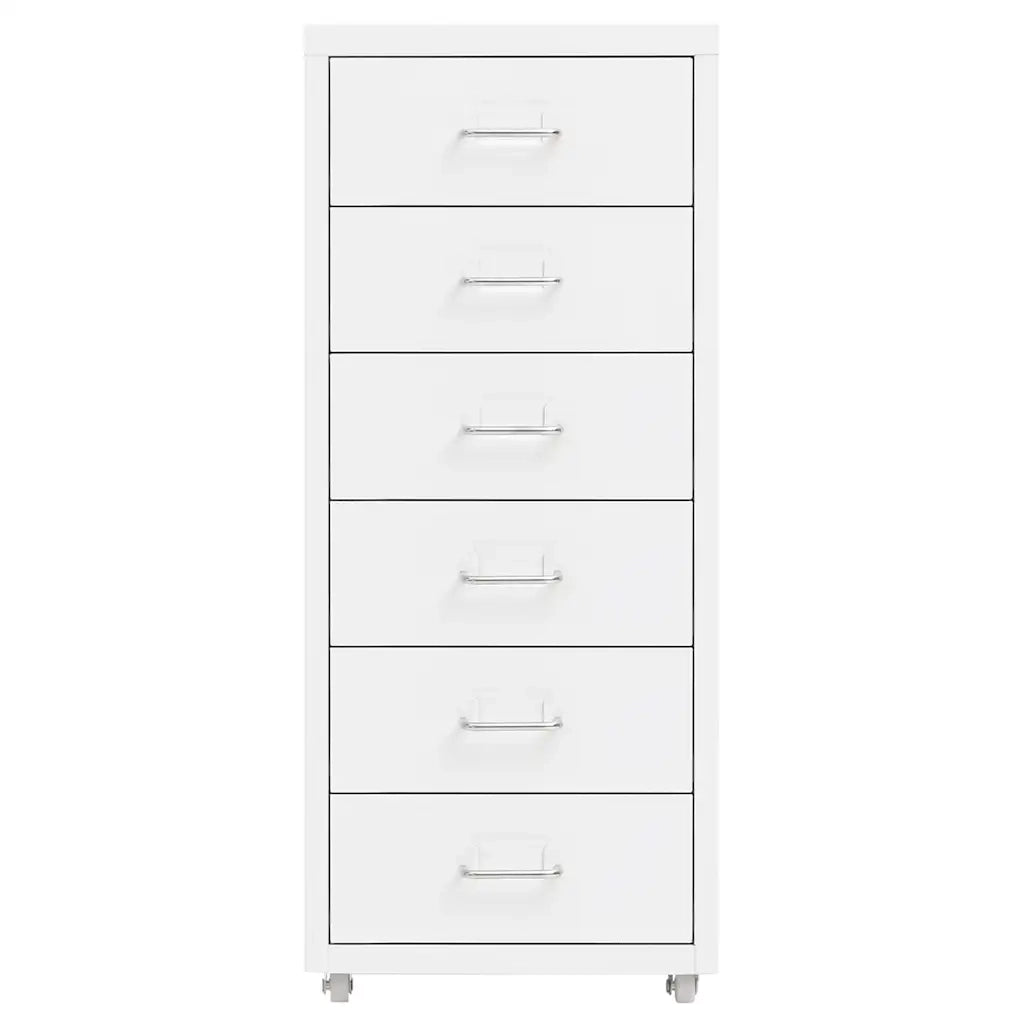 Schedario Mobile Bianco 28x41x69 cm in Metallo CFW7876137