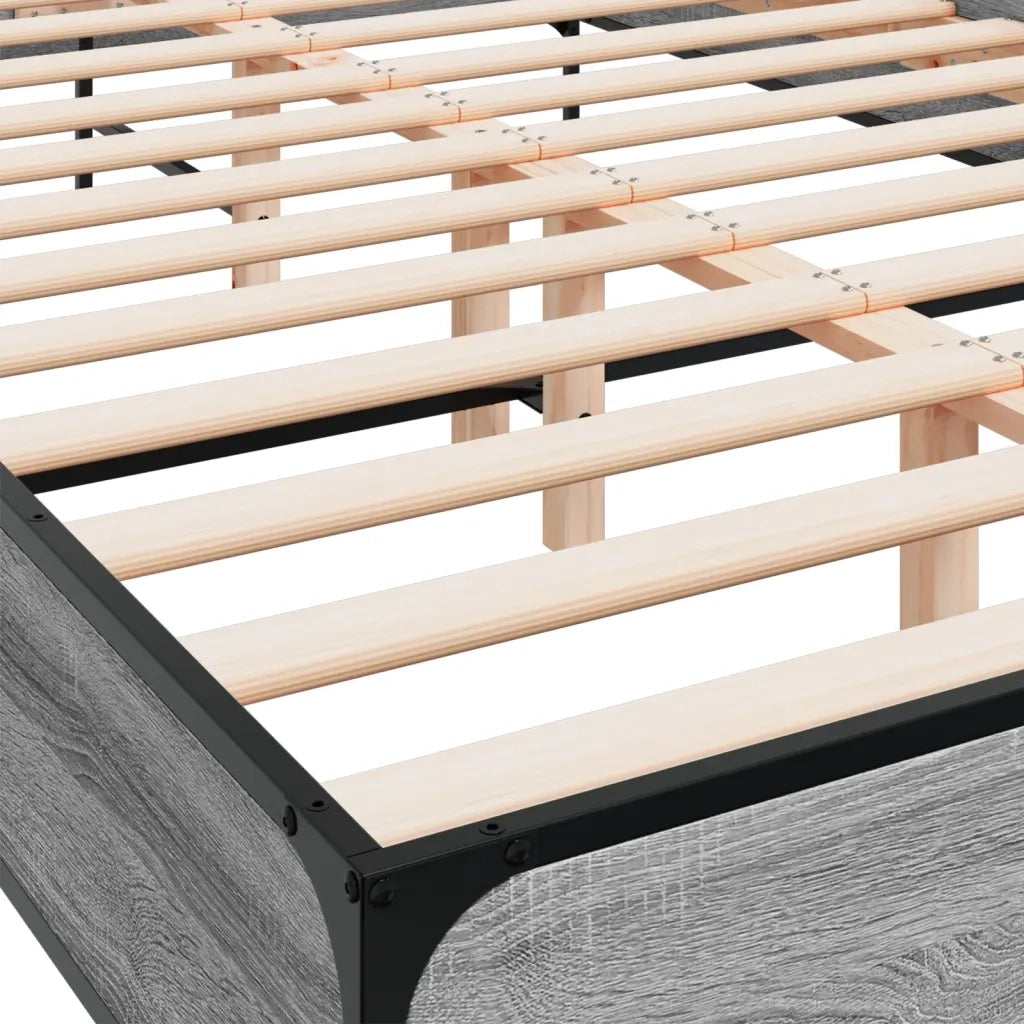 Giroletto Grigio Sonoma 160x200 cm in Legno Multistrato Metallo
