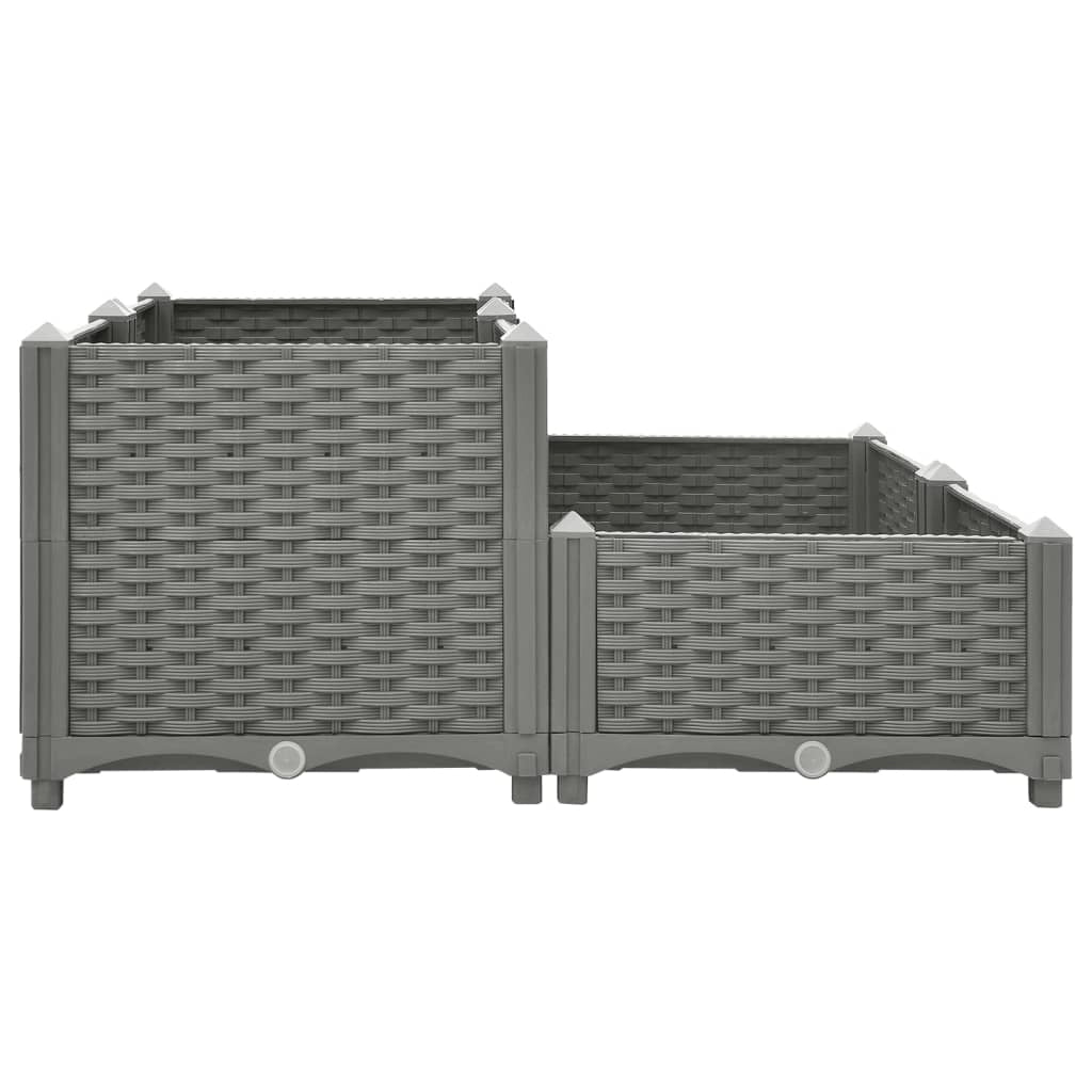 Fioriera rialzata per piante fiori terrazza giardino 80 x 80 x 38 cm polipropilene grigio 02_0039248