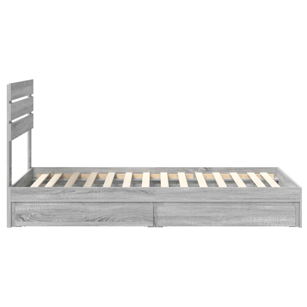Letto con Contenitore con testiera Grigio Sonoma 100 x 200 cm 3411593