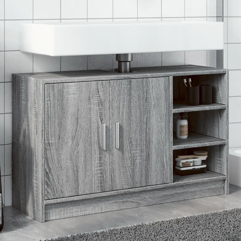 Mobile Lavabo | Armadio Lavabo Grigio Sonoma 90x29x55 cm in Truciolare