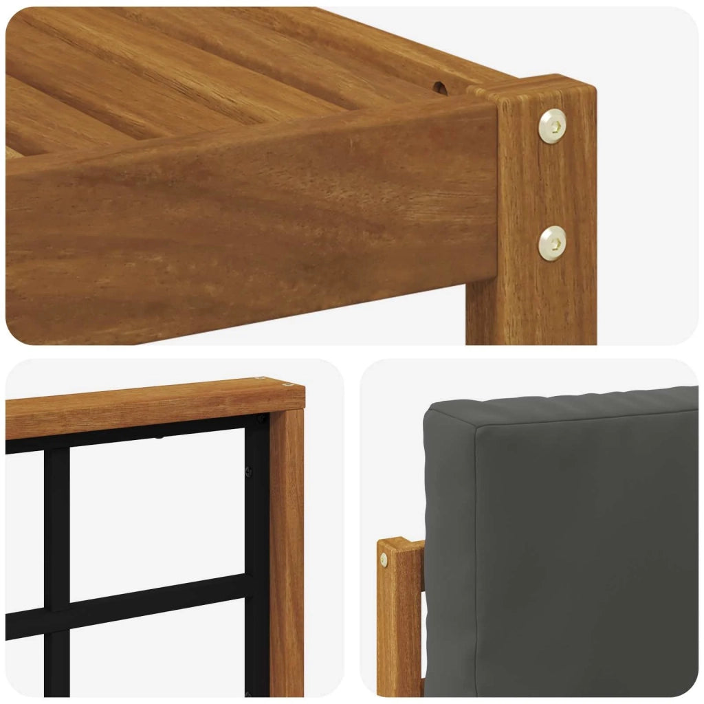 Set di divani da esterno con cuscino 9 pcs Naturale e Antracite 3366860