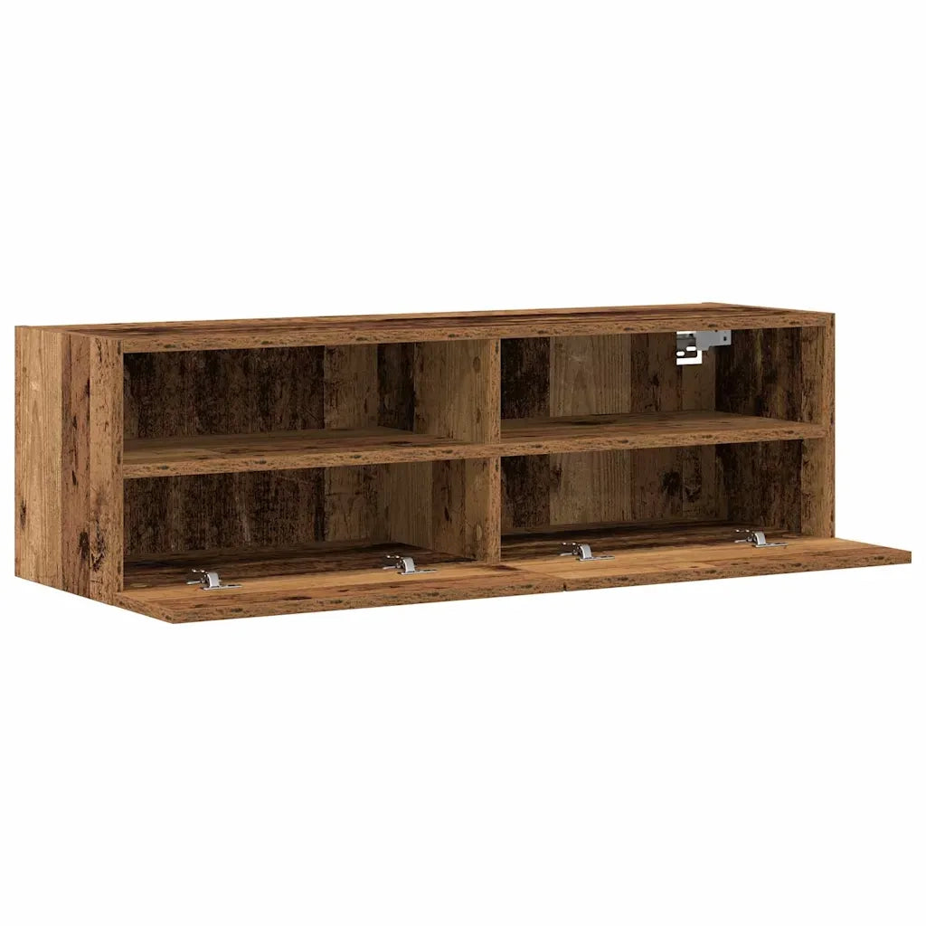 Mobile TV da parete 2 pcs Legno vecchio 100 x 30 x 30 cm 862189