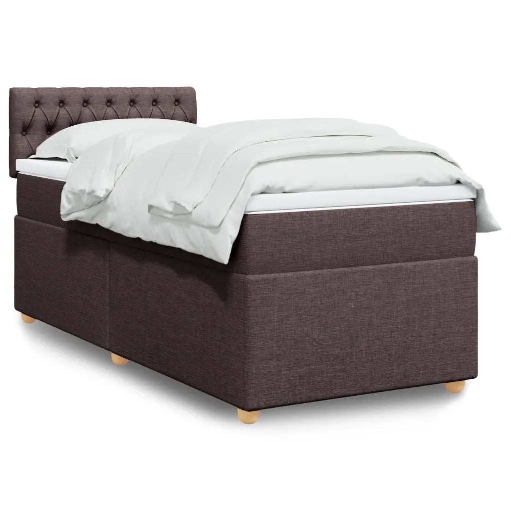 Giroletto a Molle con Materasso Marrone Scuro 100x200cm Tessuto 3288901