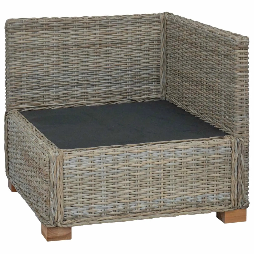 Divano Angolare con Cuscini GENDT Rattan naturale Grigio Kubu 42034383