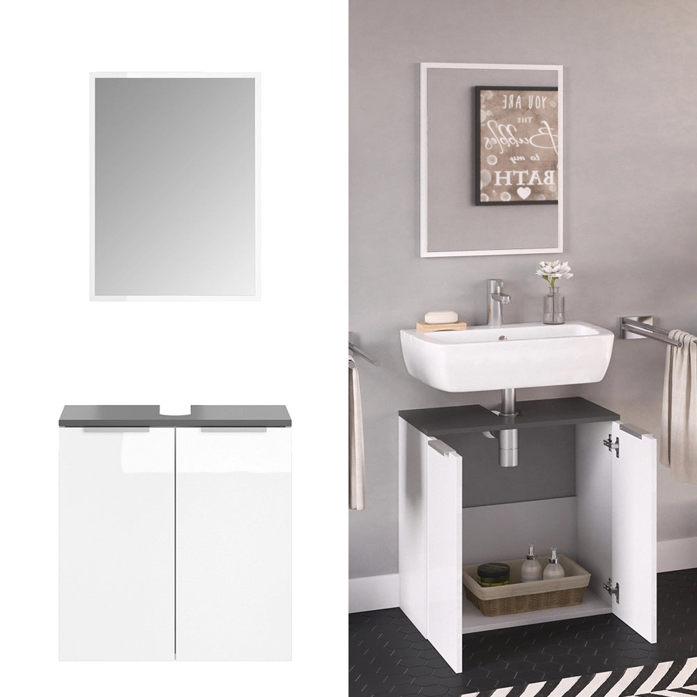 Vicco Set mobili bagno Bianco 2 parti