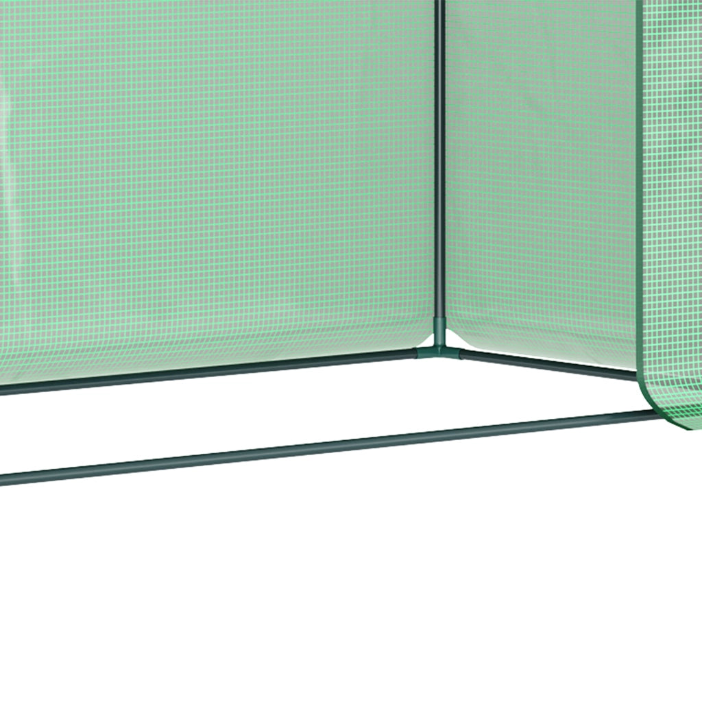 Serra a tunnel 200 x 76 x 150/168 cm con porta arrotolabile, finestra laterale e struttura in acciaio
