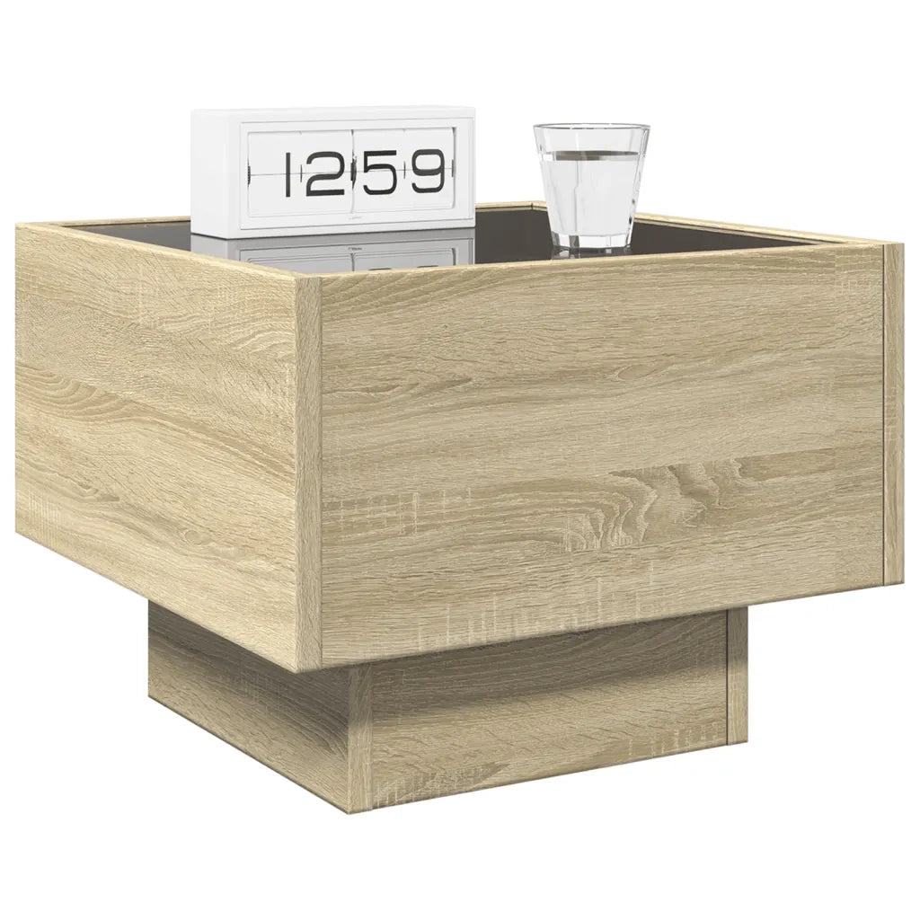 Comodino con LED Infinity Rovere Sonoma 40x40x30 cm
