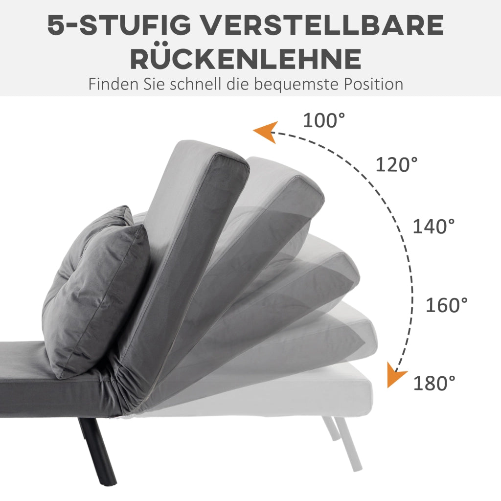 POLTRONA LETTO Reclinabile 63x73x81 cm Grigio Scuro Effetto Velluto