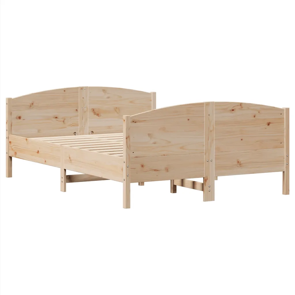 Letto senza Materasso 140x190 cm in Legno Massello di Pino 3301794