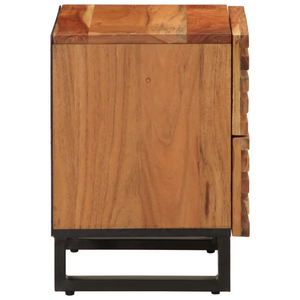 Comodini 2pz 40x34x46 cm in Legno Massello di Acacia 377429