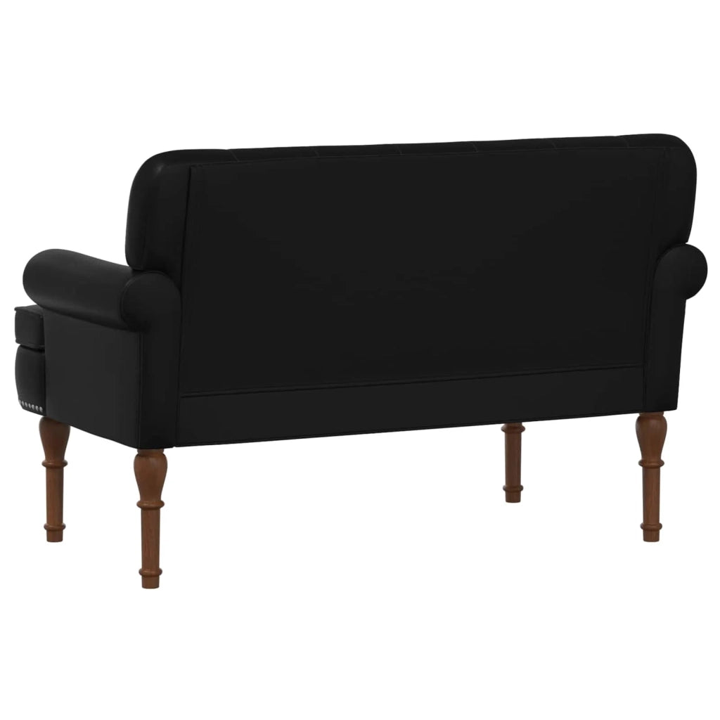 Loveseat con bottoni imbottiti Nero 120 x 65 x 77 cm Similpelle 42041856