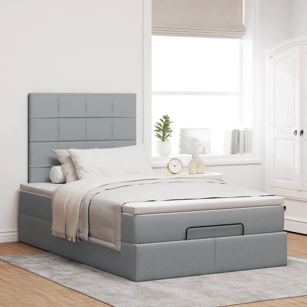 Struttura Letto Pouf con Materasso 120x190 cm in Tessuto 3313140