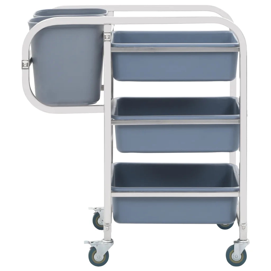 Carrello da Cucina con Contenitori in Plastica 82x43,5x93 cm CFW8978205