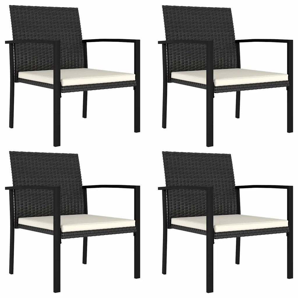 Set da Pranzo da Giardino 5 pz in Polyrattan Nero 3065706