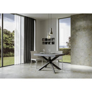 Tavolo allungabile 140/400x90 cm Volantis Premium telaio Antracite - Cemento