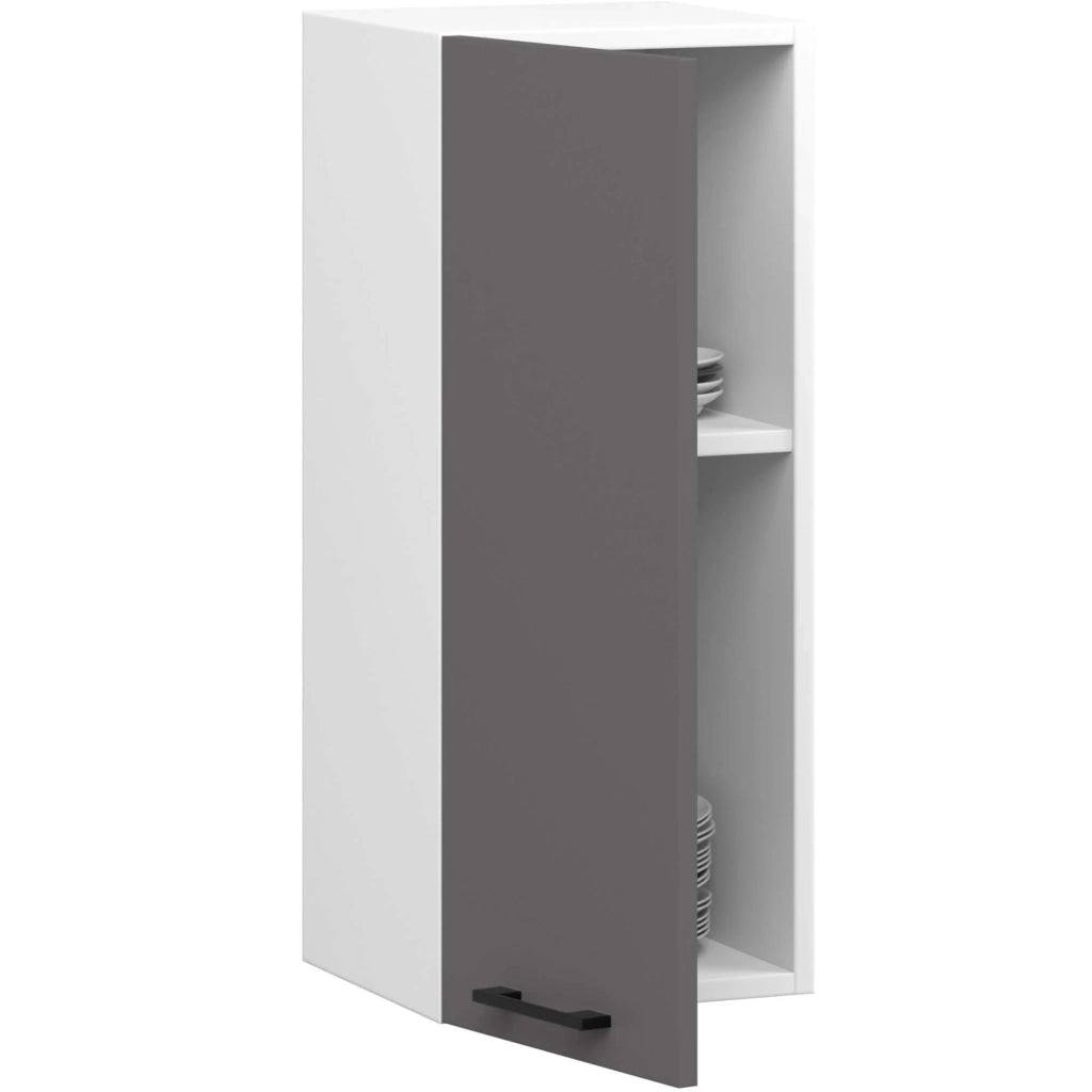 Mobile da cucina pensile sistema AKORD OLIWIA 30 cm H720 Bianco inserto frontale Cemento Grigio Graphite 1 anta 30x30x72 cm