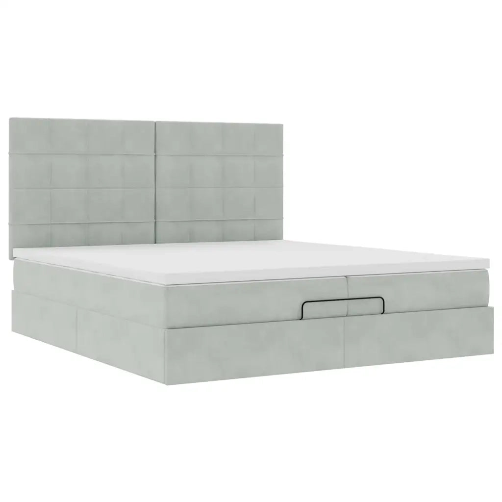 Struttura Letto Pouf con Materassi 200x200 cm Velluto 3313493